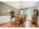 Formal dining room featuring hardwood floors, traditional furnishings, and decorative lighting at 750 Gates Ln, Alpharetta, GA 30022