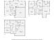 Floor plans showing main level, second level and basement floor plans at 750 Gates Ln, Alpharetta, GA 30022