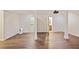 Basement featuring wood-look floors, support columns, and lots of open space at 2383 Edgewater Sw Dr, Atlanta, GA 30311