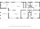 Layout featuring a kitchen, dining area, living room, covered patio, and three bedrooms at 2383 Edgewater Sw Dr, Atlanta, GA 30311
