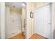 This bathroom features a glassed-in shower at 4512 Orchard Trce, Roswell, GA 30076