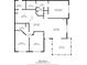 Floor plan showing layout of 2 bedrooms, living room, kitchen, sunroom, laundry and bathrooms at 4512 Orchard Trce, Roswell, GA 30076