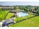 Aerial view of a community pool, clubhouse, and well-maintained green spaces at 1922 Perry Nw Blvd, Atlanta, GA 30318