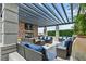 Inviting outdoor lounge with stone fireplace, comfortable seating, and pergola, perfect for relaxing and entertaining at 855 Peachtree Ne St # 501, Atlanta, GA 30308