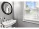Elegant half-bathroom with a stylish sink, mirror, and natural light at 1912 Hosea L Williams Ne Dr # 1, Atlanta, GA 30317