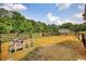 Large fenced yard featuring chicken coop, ample grass and potential for animal boarding at 3508 Cox Cemetery Rd, Social Circle, GA 30025