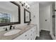 Modern bathroom vanity featuring double sinks at 3943 Alexandra Oak Ct, Suwanee, GA 30024