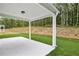 Covered outdoor patio perfect for relaxing or entertaining with serene views of the lush backyard at 6104 Marigold Way, Atlanta, GA 30349