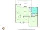 Detailed first floor plan featuring an open-concept kitchen, dining room, and living room layout at 406 Fernstone Dr, Canton, GA 30114