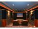 Home theater features tiered seating, a projector and decorative lighting at 1703 Rifle Sw Rdg, Marietta, GA 30064
