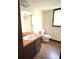 Bathroom features a single sink vanity, toilet, and shower, providing essential functionality at 2104 Moon Sw Dr, Conyers, GA 30094