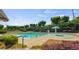Community swimming pool area with mature landscaping and poolside amenities at 85 Brushed Ives Ct, Lawrenceville, GA 30045