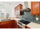 Kitchen featuring granite counters, tile backsplash, wood cabinets and stainless steel appliances at 2855 Middlecreek Way # 2855, Cumming, GA 30041