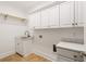 Clean laundry room features granite countertops and ample cabinet space at 2855 Middlecreek Way # 2855, Cumming, GA 30041