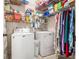 Well-organized laundry room features a washer, dryer, wire shelving, and ample storage space at 4854 Cathedral Ct, Powder Springs, GA 30127