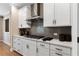Elegant kitchen featuring white cabinets, modern appliances, and sleek countertops at 5430 Hyde Rd, Cumming, GA 30040