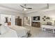 A shot of the main bedroom that shows a great space, furniture and two door ways to other rooms at 2579 Lulworth Ln, Marietta, GA 30062