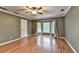 Bedroom with hardwood floors and bay window at 2816 Highland Park Dr, Stone Mountain, GA 30087