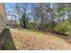Spacious backyard featuring grass, trees and an adjoining home with neutral siding at 131 Tye St, Stockbridge, GA 30281