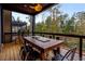 Back porch with an outdoor dining set featuring stylish wood and iron accents at 1168 Mado Loop, Chattahoochee Hills, GA 30268