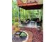 Relaxing covered patio features comfortable seating, a hot tub, and a tranquil garden area at 7052 Camp Falls Ct, Winston, GA 30187
