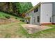 A large patio area highlights this level backyard, enhanced by retaining walls and a grassy area at 3954 Rhyne Se Way, Smyrna, GA 30082