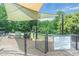 Liberty Park dog park entrance with shaded area, rules sign, and chain link fence at 1293 Liberty Nw Pkwy, Atlanta, GA 30318