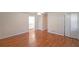 Bedroom boasts wood-look floors and a closet for storage at 2055 Anderson Se Dr, Smyrna, GA 30080