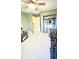 Bedroom with a closet, neutral carpet, and modern ceiling fan at 4846 Twin Lakes Trl, Atlanta, GA 30360