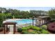Large community pool with lounge chairs, pergolas, and well-kept landscaping at 147 Longleaf Dr, Canton, GA 30114