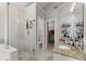 Modern bathroom with glass shower, granite countertops and a separate toilet room at 5510 Pilgrim Point Ext, Cumming, GA 30041
