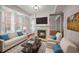 Bright living room with fireplace, hardwood floors, and plenty of natural light at 1735 Peachtree Ne St # 117, Atlanta, GA 30309