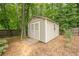 Backyard storage shed with access ramp at 2870 Jay Oak Dr, Dacula, GA 30019