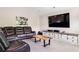 Modern living room with plush seating, a large flat-screen TV, and stylish storage, creating a cozy entertainment space at 415 Paynes Lake Rd, Carrollton, GA 30116