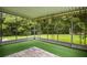 Enclosed sunroom with a view of the lush green backyard at 5343 Crystal Ln, Atlanta, GA 30349