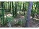 Backyard bordered by chain link fence and beautiful mature trees at 157 Sequoyah Cir, Canton, GA 30115