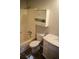 Traditional bathroom features a standard tub and shower combination and a vanity sink with a white marble countertop at 157 Sequoyah Cir, Canton, GA 30115