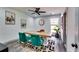 Office space with modern décor, ceiling fan, and large wood desk at 236 Barfield Sw Ave, Atlanta, GA 30310