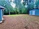 Large backyard with lush greenery and a convenient storage shed, perfect for outdoor activities at 1743 Moss Dr, Snellville, GA 30078