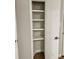 This is a closet with multiple shelves for optimal and accessible storage at 1743 Moss Dr, Snellville, GA 30078