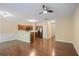 Bright living space with hardwood floors, open to the kitchen, offering a versatile layout at 257 Ridge Mill Dr, Acworth, GA 30102