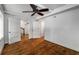 Bedroom with hardwood floors and multiple closets at 1038 Saint Charles Ave, Atlanta, GA 30306