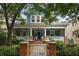 A charming two-story home with a brick and wood front porch features a fenced yard at 1038 Saint Charles Ave, Atlanta, GA 30306