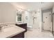 Modern bathroom featuring a glass shower, stylish vanity, and clean, contemporary design at 111 Cherry Hill Dr, Marietta, GA 30067