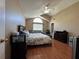Spacious main bedroom with vaulted ceiling, fan, and an abundance of natural light at 3889 Sidney Lanier Blvd, Duluth, GA 30096