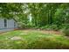 The backyard includes lawn and landscaped flowerbeds, providing natural beauty at 4766 Jamerson Forest Cir, Marietta, GA 30066