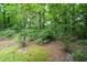 A view of the yard with lush greenery, trees, and rock border adding natural beauty to the property at 4766 Jamerson Forest Cir, Marietta, GA 30066