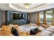 Cozy media room with large television, custom cabinetry, and comfortable seating at 505 Woodmoore Ct, Sandy Springs, GA 30342