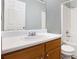 Bathroom featuring neutral walls, combination vanity, shower, and toilet at 6962 Gallant Circle Southeast Se Cir # 24, Mableton, GA 30126