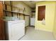 Laundry room with yellow walls and washer and dryer at 472 Opel St, Riverdale, GA 30274